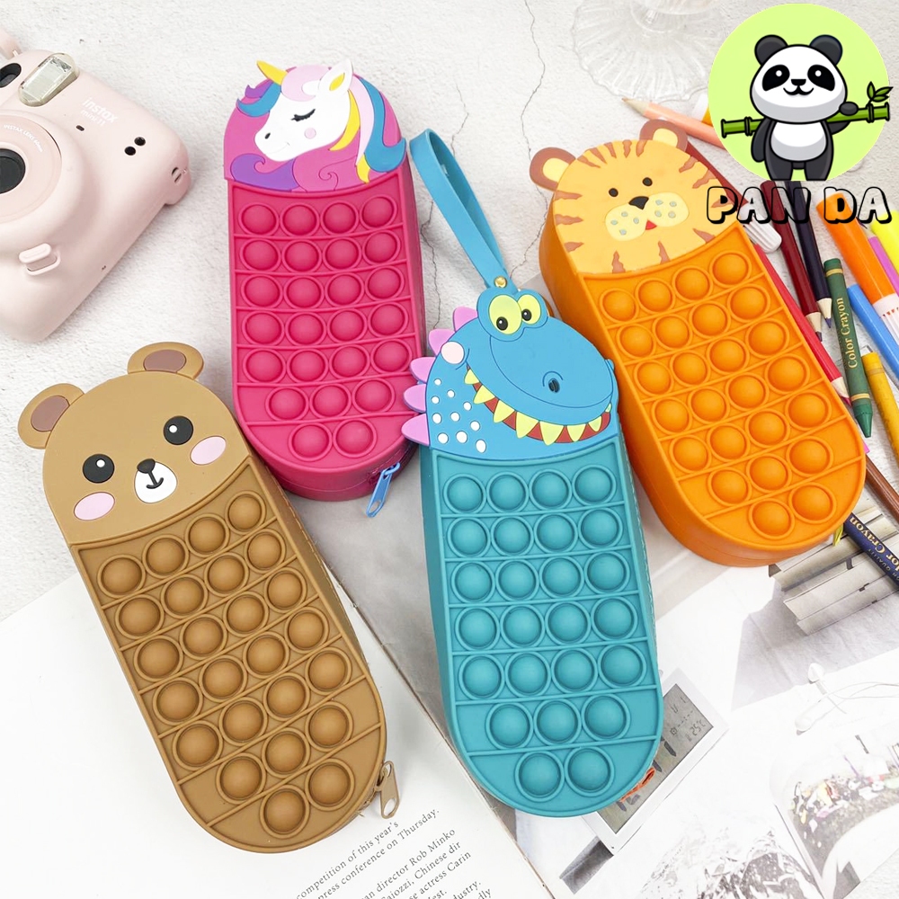 

KOTAK PENSIL SILICONE POP IT TEMPAT PENYIMPANAN ALAT TULIS ATK PENCIL CASE LUCU FIDGET TOYS