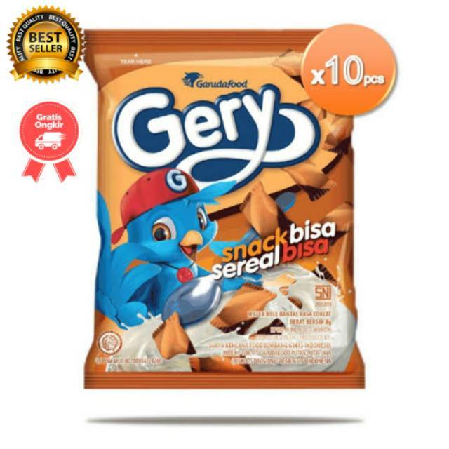 

RENCENG ISI 10 x 8 GRAM GERY SNACK SEREAL WAFER ROLL BANTAL COKLAT MAKANAN RINGAN CEMILAN ANAK GARUDA FOOD