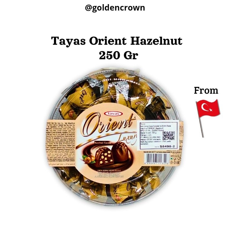 

Tayas Coklat Turki Orient Hazelnut / Kembang gula coklat isi krim hazelnut 250g