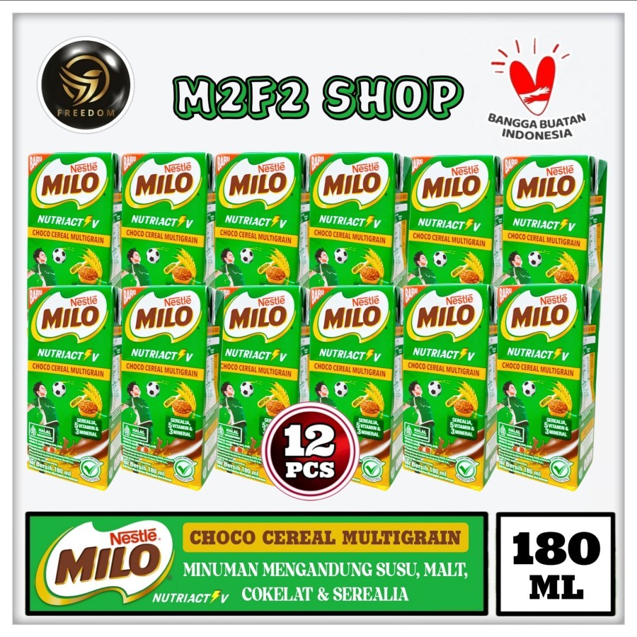 

Nestle Milo Nutri Active Choco Cereal Multigrain | Susu, Malt, Cokelat & Serealia Kotak UHT - 180 ml (Kemasan 12 Pcs)