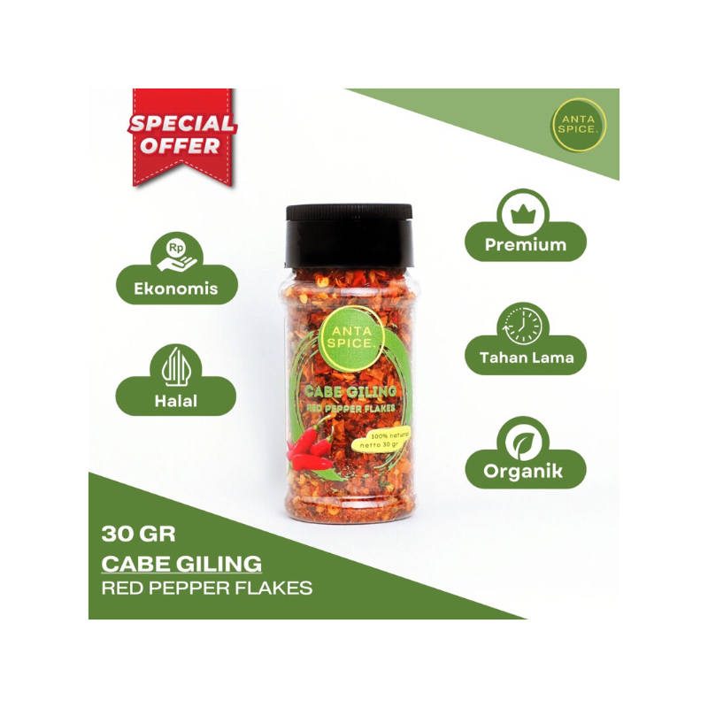 

Cabe Giling Kasar / Red Pepper Flakes / Chili Flakes 30 Gr