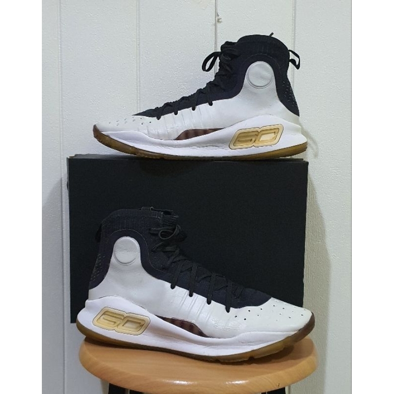 Sepatu Basket UA+Curry+4 white black original size 44 second shoes