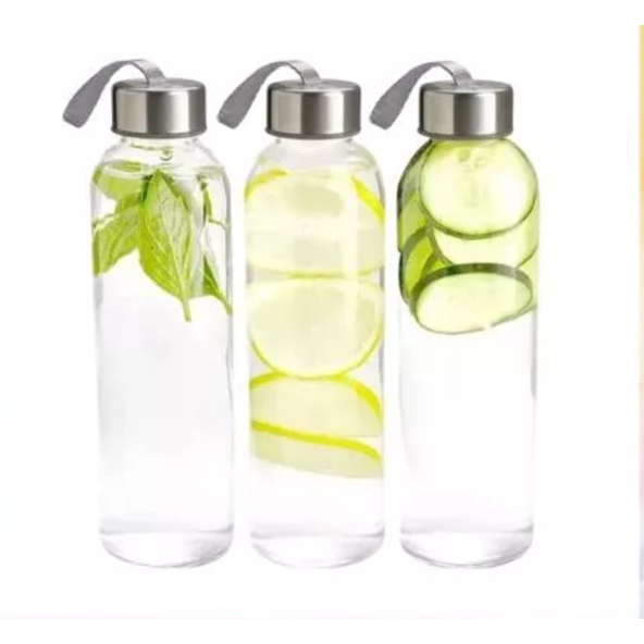 Botol Minum KACA Tumbler 420ml bening NON BOX / botol minum estetik kaca bening / botol Minum Murah/