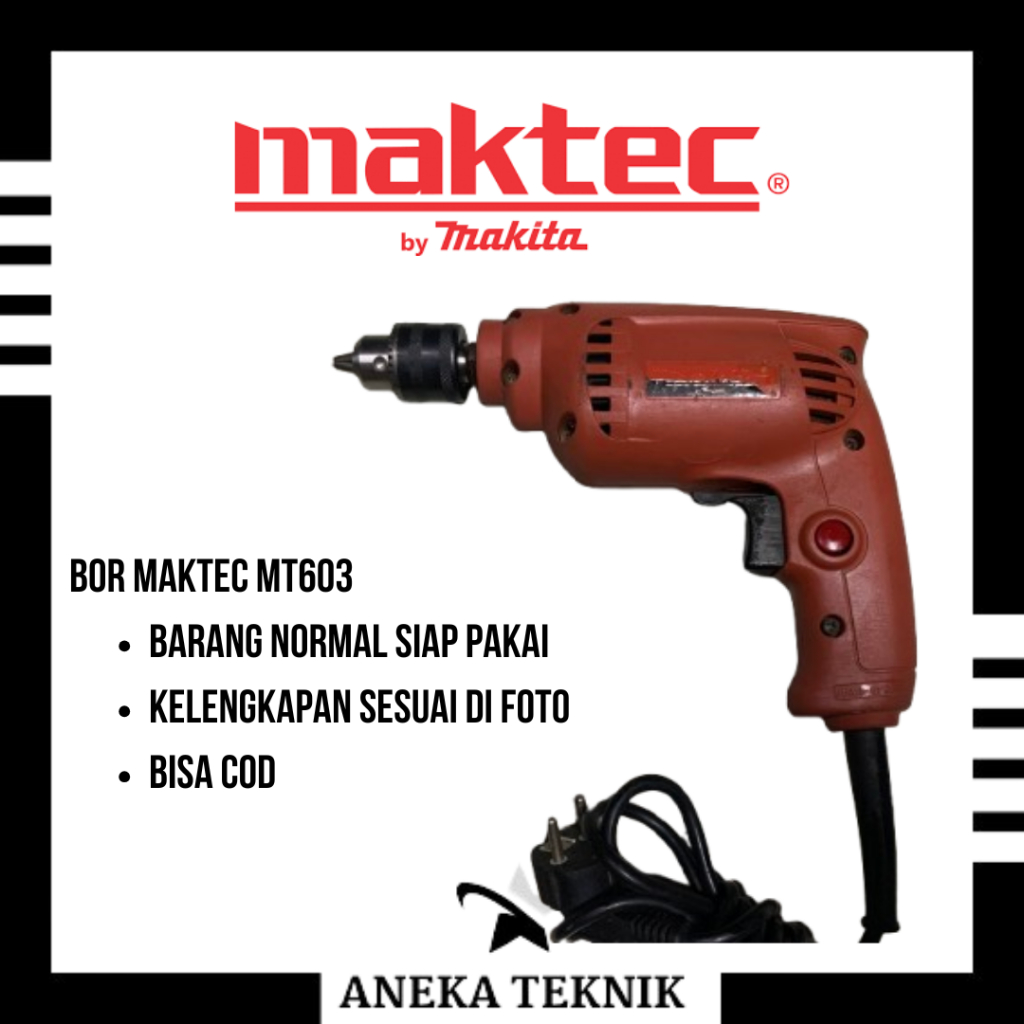 Bor Beton /Tembok Maktec Mt603 Drill Besi Kayu Bor tangan listrik maktec mt603