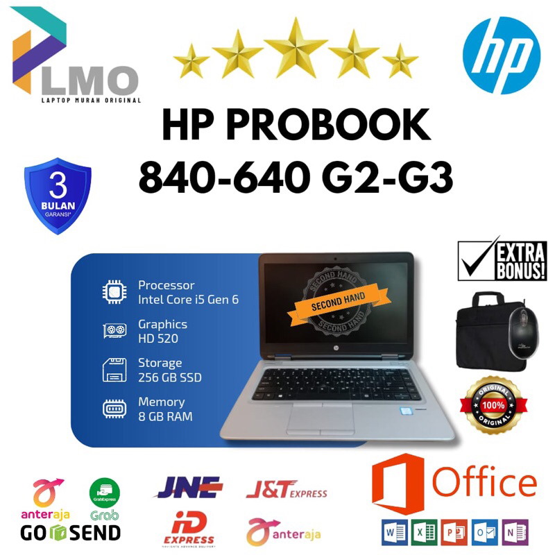 Laptop HP Probook 840 G3 Intel Core i5 Gen 7 Ram 8Gb Ssd 256Gb Murah Bergaransi