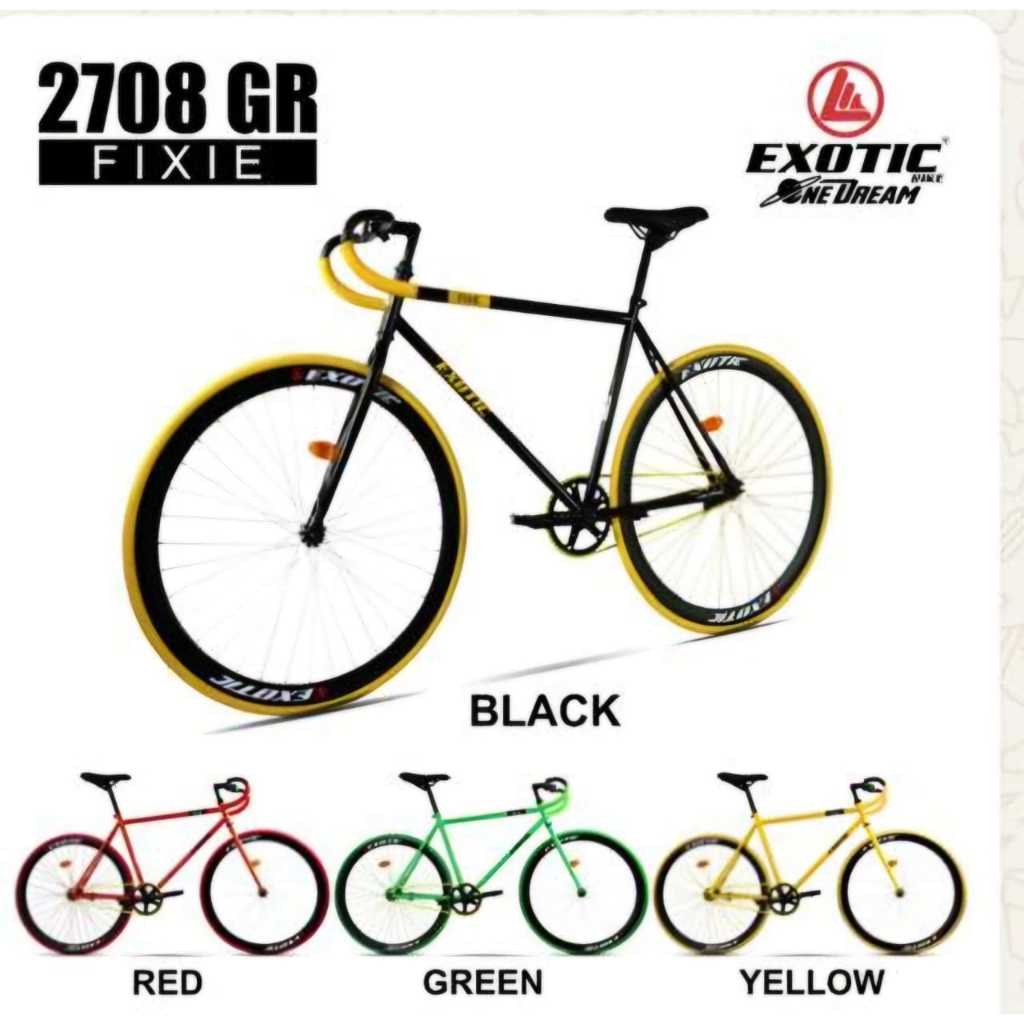 SEPEDA BALAP ROADBIKE EXOTIC BY PACIFIC 700C ET-2708 FS 1.0 BESI / SL 2.0 ALLOY FIXIE EXOTIC 2708 GR