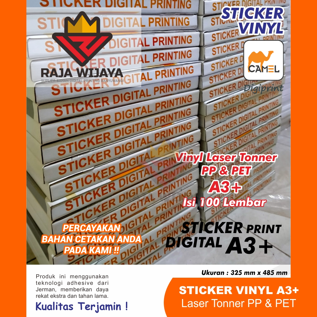 

STICKER VINYL LASER A3+ CAMEL DIGIPRINT - STIKER TONNER PP & PET