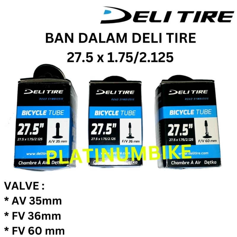 Ban Dalam Sepeda Ukuran  27.5 x 1.75/2.125 Sepeda MTB DELI TIRE