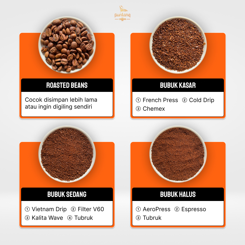 

p4yu Kopi Robusta 1 kg Premium Biji Kopi Bubuk Murni Tanpa Gula Orinal Puntang Coffee