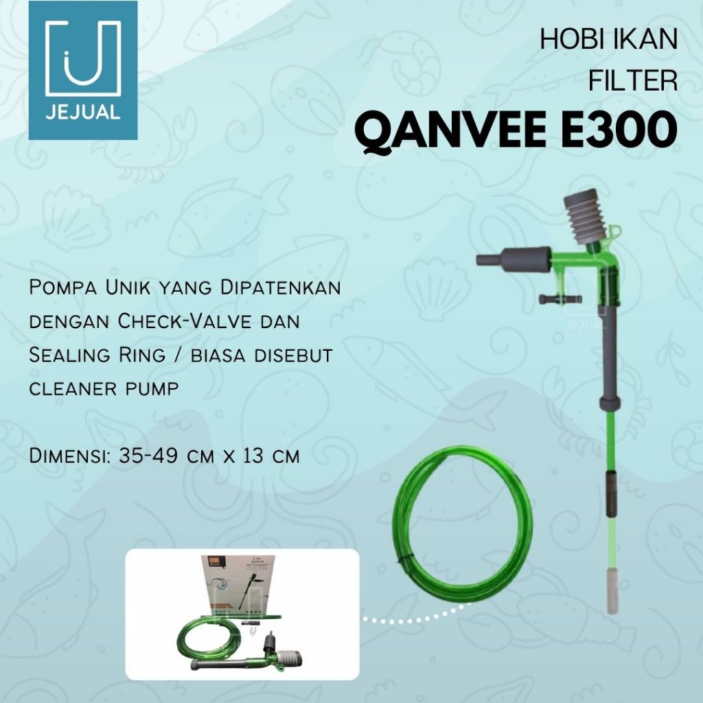 Qanvee E-300 E300 Water Siphon Cleaner Pump Vacuum Aquarium