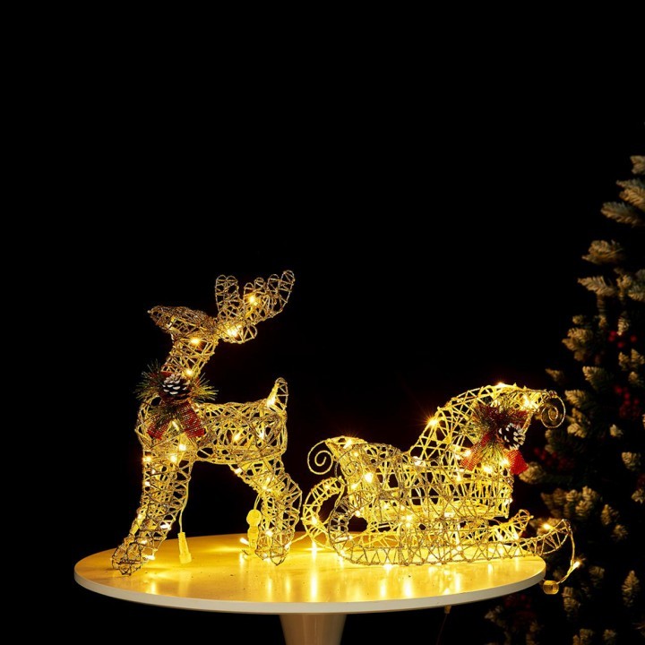 Rusa Natal Rusa Lampu Led Rusa kawat natal hiasan natal dekor natal aksesoris natal boneka rusa Paja