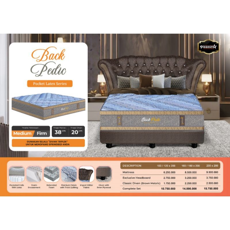 Springbed Pleasure New Back Pedic Latex Pocketed System