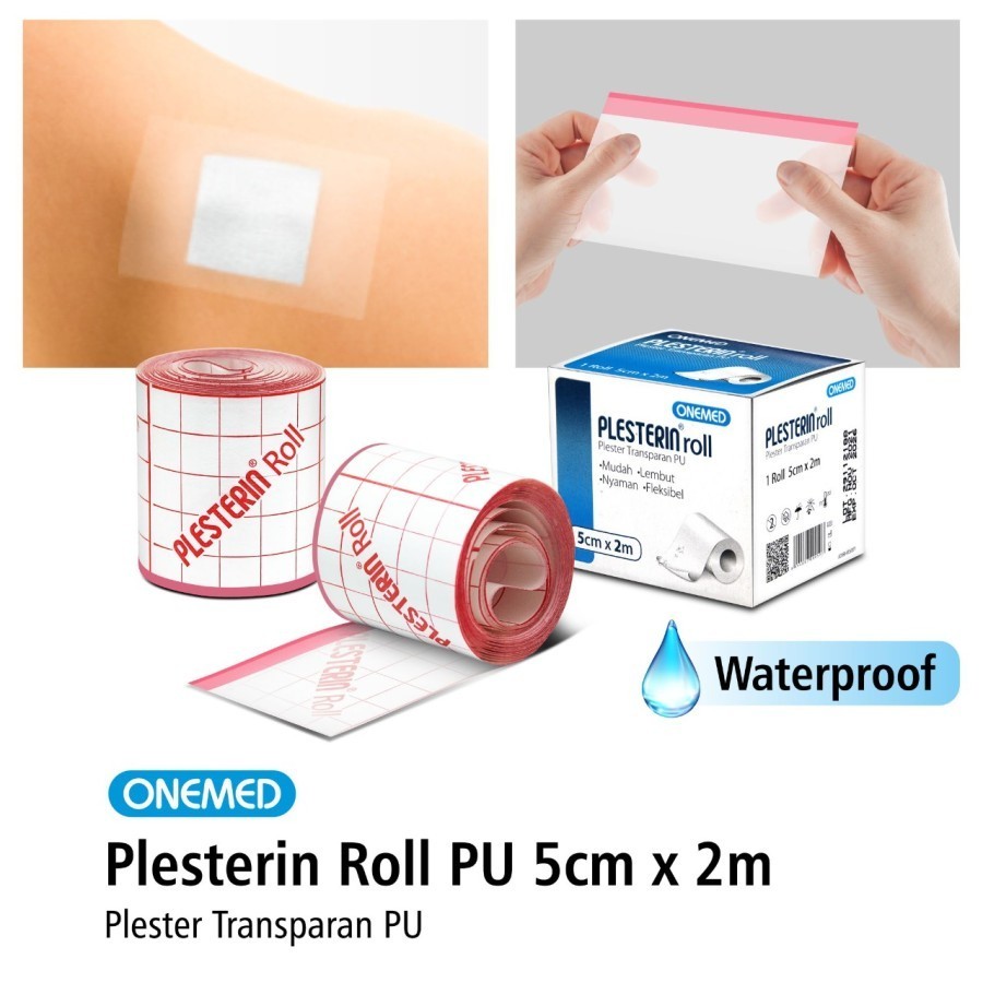 5cm x 2m Plesterin Transparan Roll PU Perban Anti Air Waterproof Onemed Transparent Film Transparant