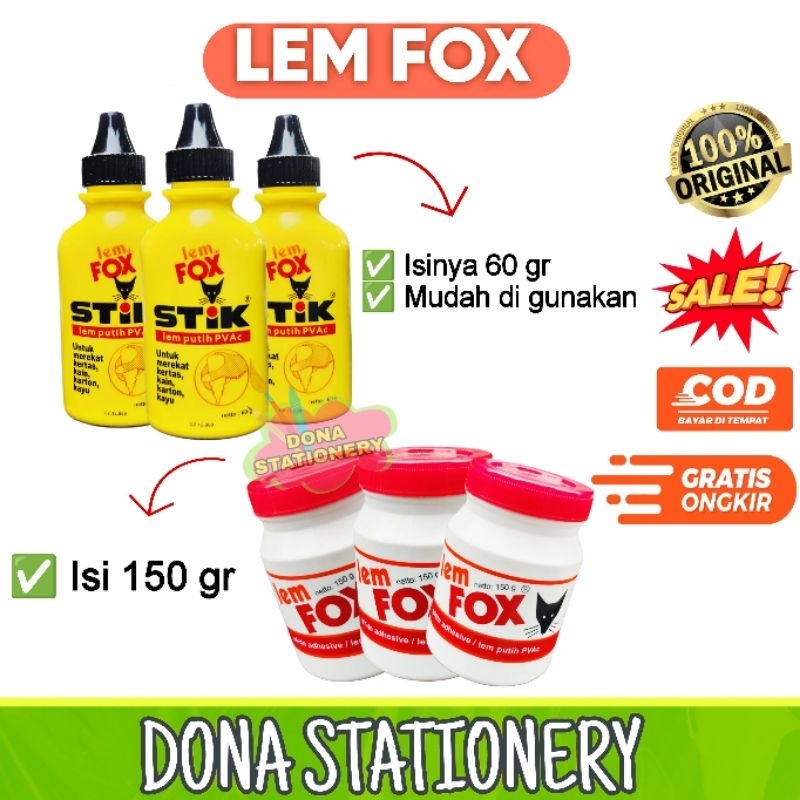 

LEM FOX 150gr | LEM FOX STIK 60gr | LEM FOX MURAH