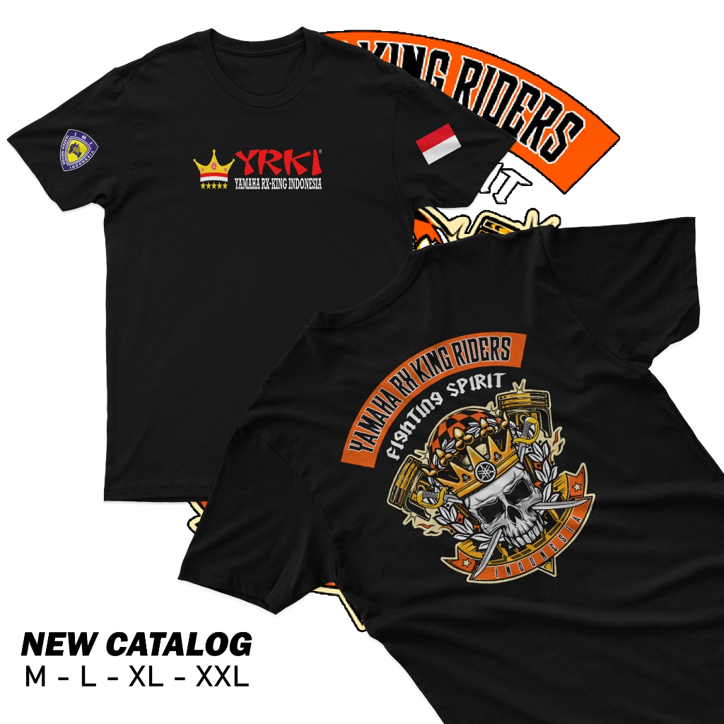 KAOS Yamaha RX King Indonesia YRKI LENGAN PENDEK GAMBAR DEPAN BELAKANG KAOS PRIA DEWASA KEREN SIZE S