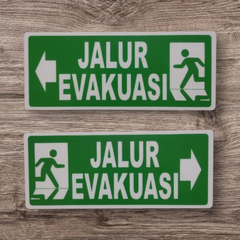 

Akrilik sign petunjuk arah JALUR EVAKUASI kiri/kanan (harga satuan)