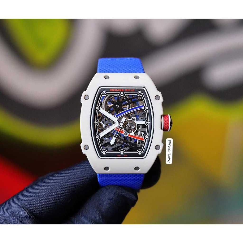 Jam Tangan Richard Alexis Pinturault Mille RM 67-02 White Dial Carbon Swiss Automatic Movement