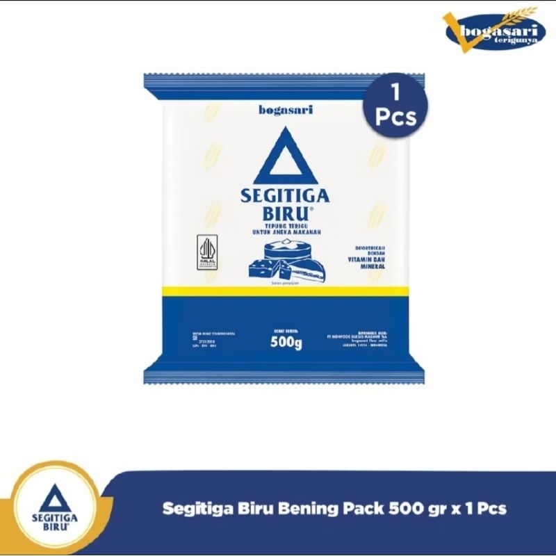 

Bogasari Segitiga Biru Bening Pack 500 gr x 1 pcs