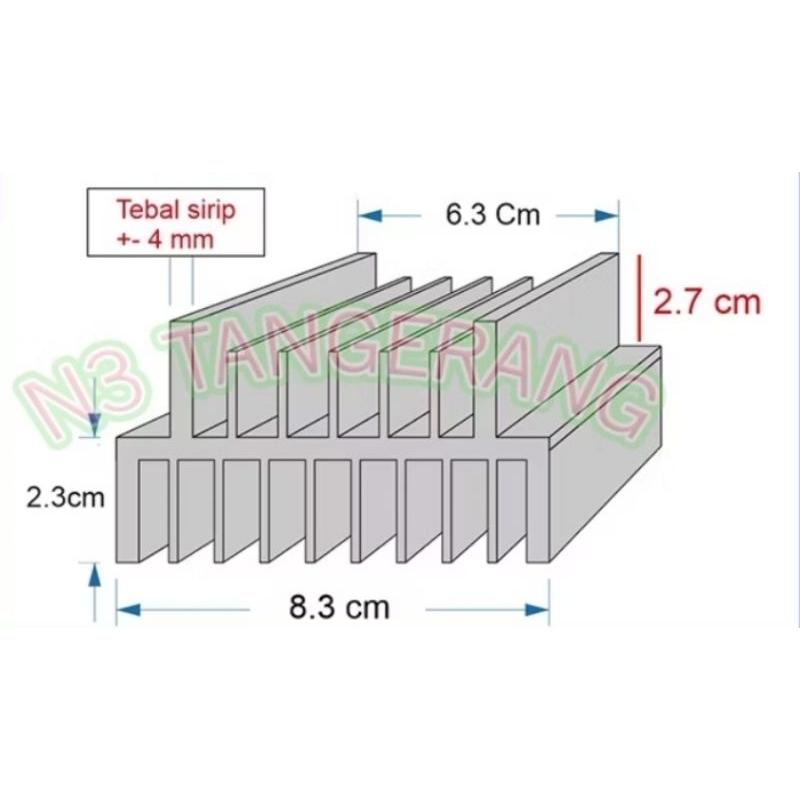Pendingin 2 U 20cm Heatsink 20cm 2U built up HS 2U