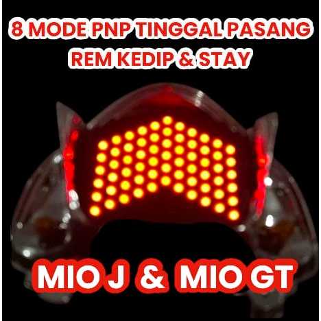 LAMPU STOP RUNNING LED MIO J MIO GT 8 MODE PEMASANGAN PNP