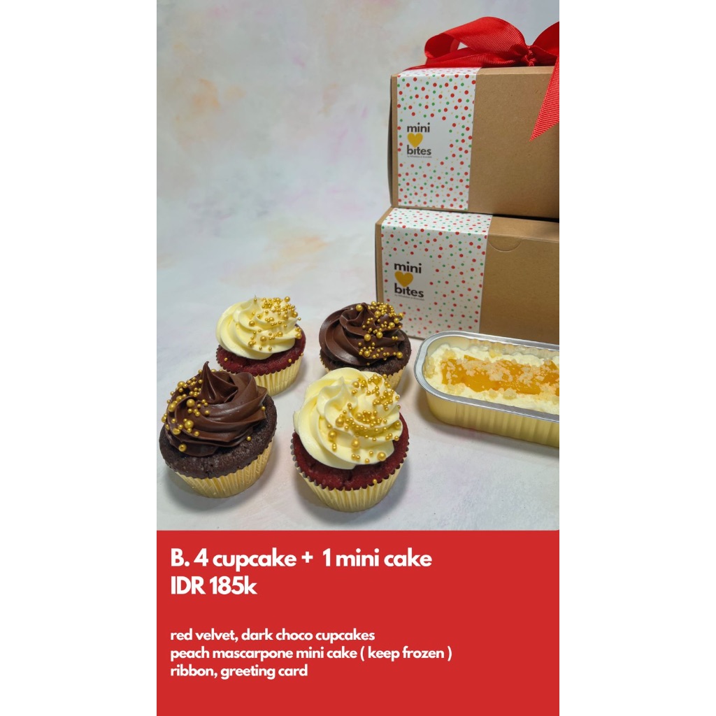 

Minilovebites Holidays - B. 4 Cupcake + 1 Mini Cake