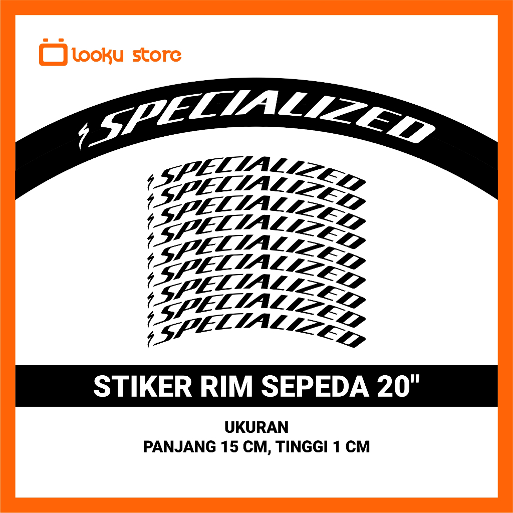 Cutting Stiker Rim 20 inch 406 atau 451 - Wheelset Sepeda Specialized