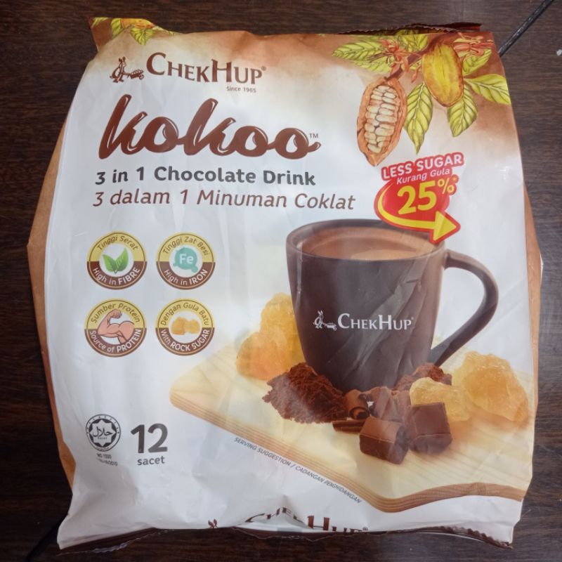 

Chek Hup Kokoo 3in1 Chocolate Kurang Gula