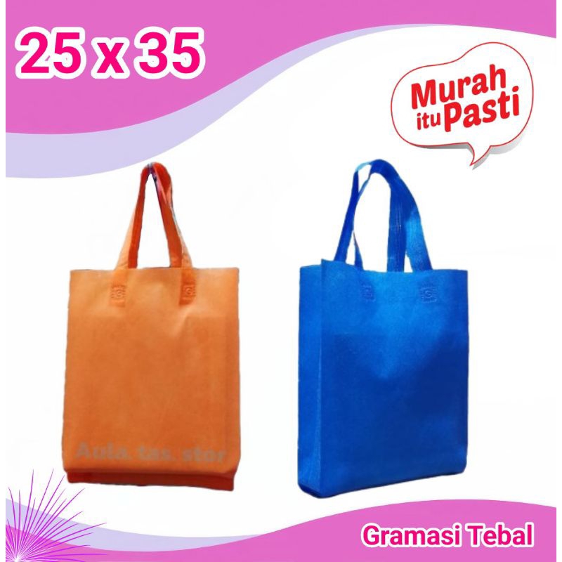 

(isi 12 PCS) Goodie Bag 25x35 Tas Hajatan Tas Spunbond murah 65gsm Harga per Lusin