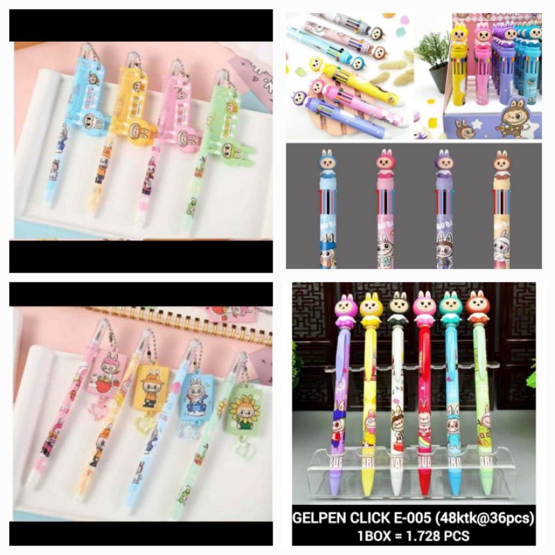 

[1 Set/ 6 Pcs] Bolpen Pulpen Gel Pen Cetek Klik Acrylic Labubu Molly Crying Baby 957 955 80057 80063 akrilik sisir kaca manik notes ice cream