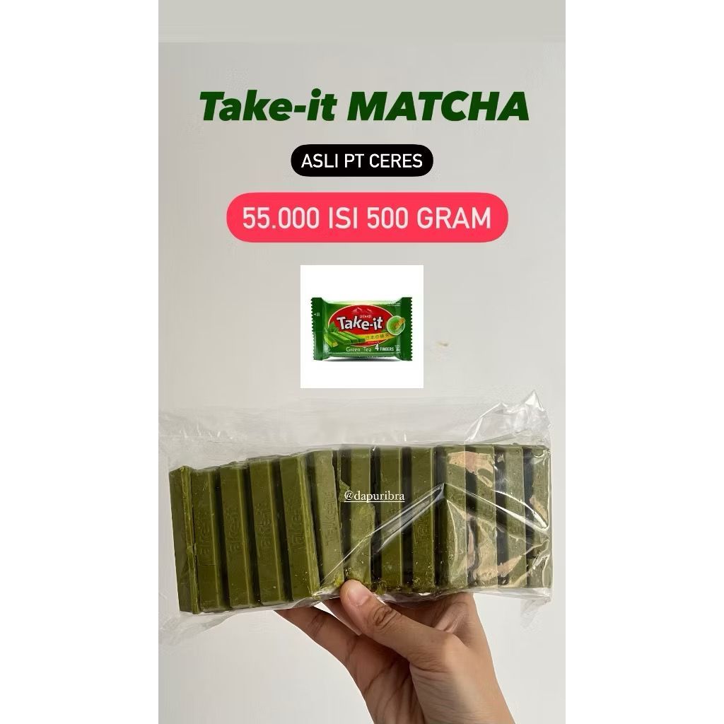 

Take it matcha 500gr asli PT. Ceres FREE BABLE WRAP+DUS