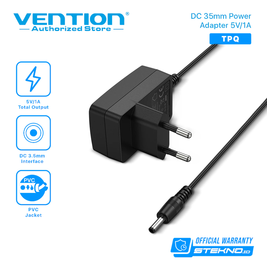 Vention Adaptor ACDC 5V 1A Power Supply Adapter AC to DC 3.5mm TPQ ORI