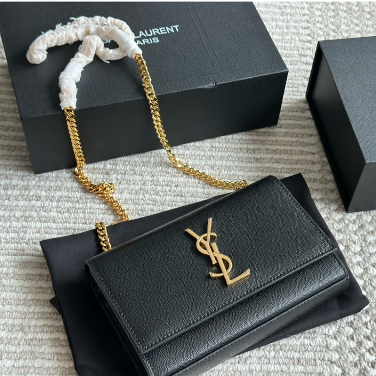 【Gift box】ysl woc envelope bag caviar chain women's shoulder bag