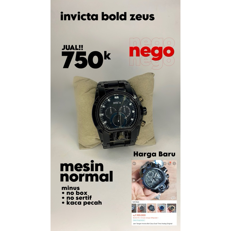 PRELOVED JAM TANGAN INVICTA BOLD ZEUS