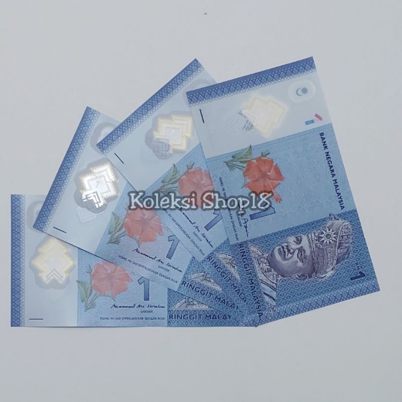Koleksi Paket Super Mulus Ringgit Malaysia 1 One Ringgit Kondisi Baru Gress Polymer
