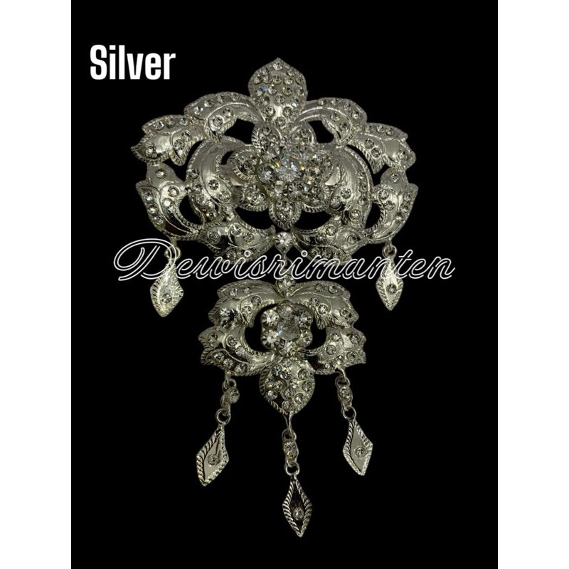 Bros pengantin batu tanam silver