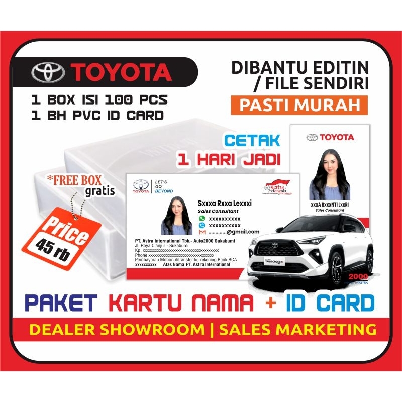 

Kartu Nama Id Card Sales Penjualan Divisi Marketing Executive Konsultan Showroom Dealer Mobil