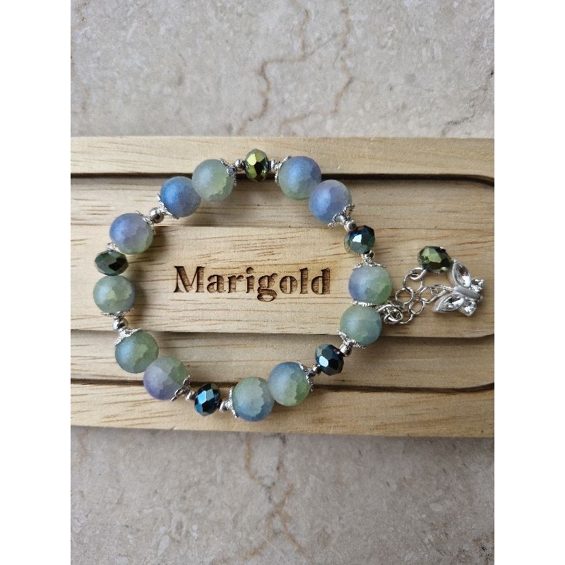 Gelang Manik Kristal Glass Beads Kupu Permata