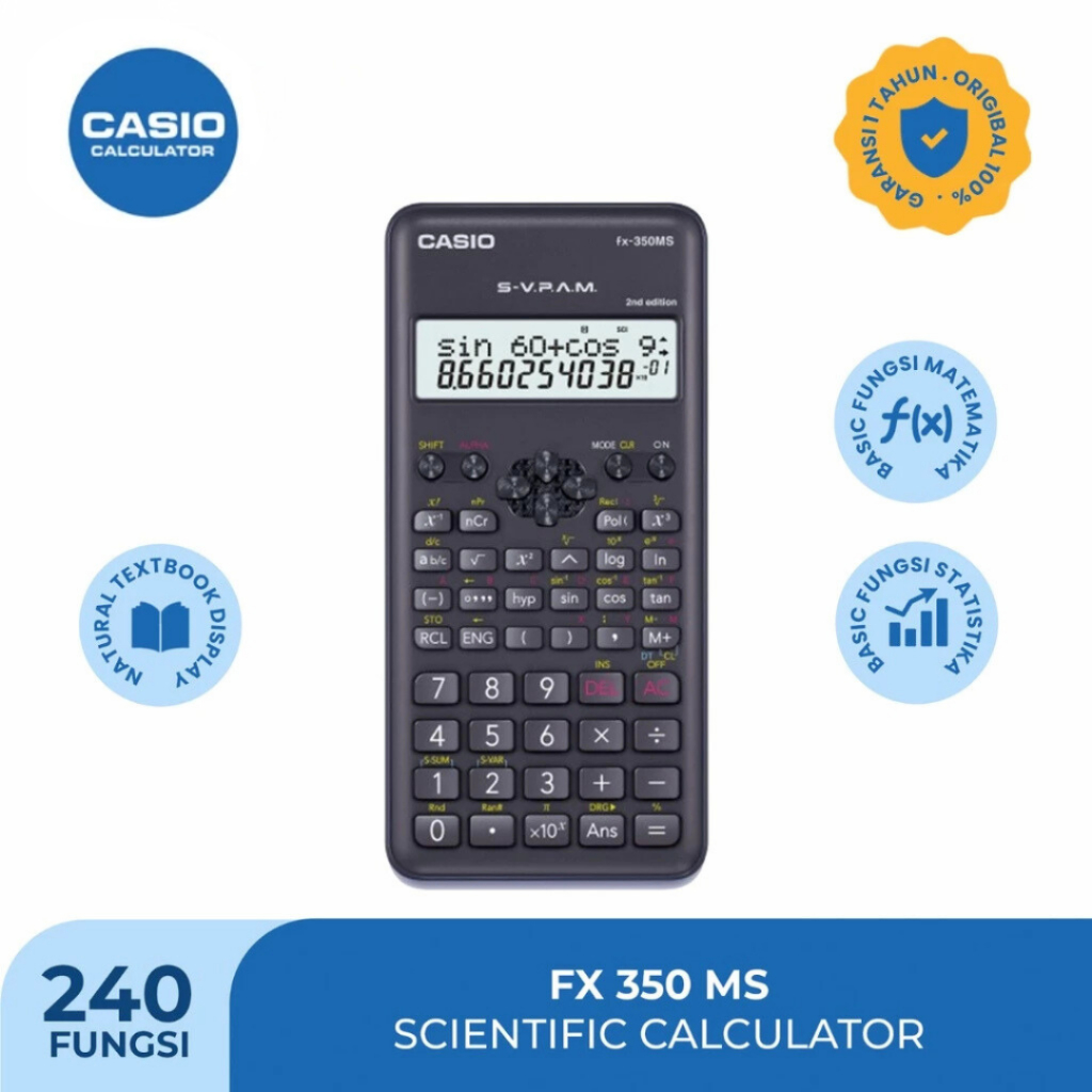 

Casio FX 350 MS - Scientific Kalkulator Kuliah Sekolah Calculator FX-350MS 2nd Edition