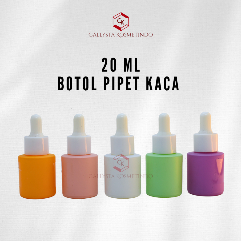 BOTOL PIPET SERUM 20 ML BOTOL DROPPER PIPET KACA DOFF/MATTE BERWARNA UNTUK SERUM SKIN CARE