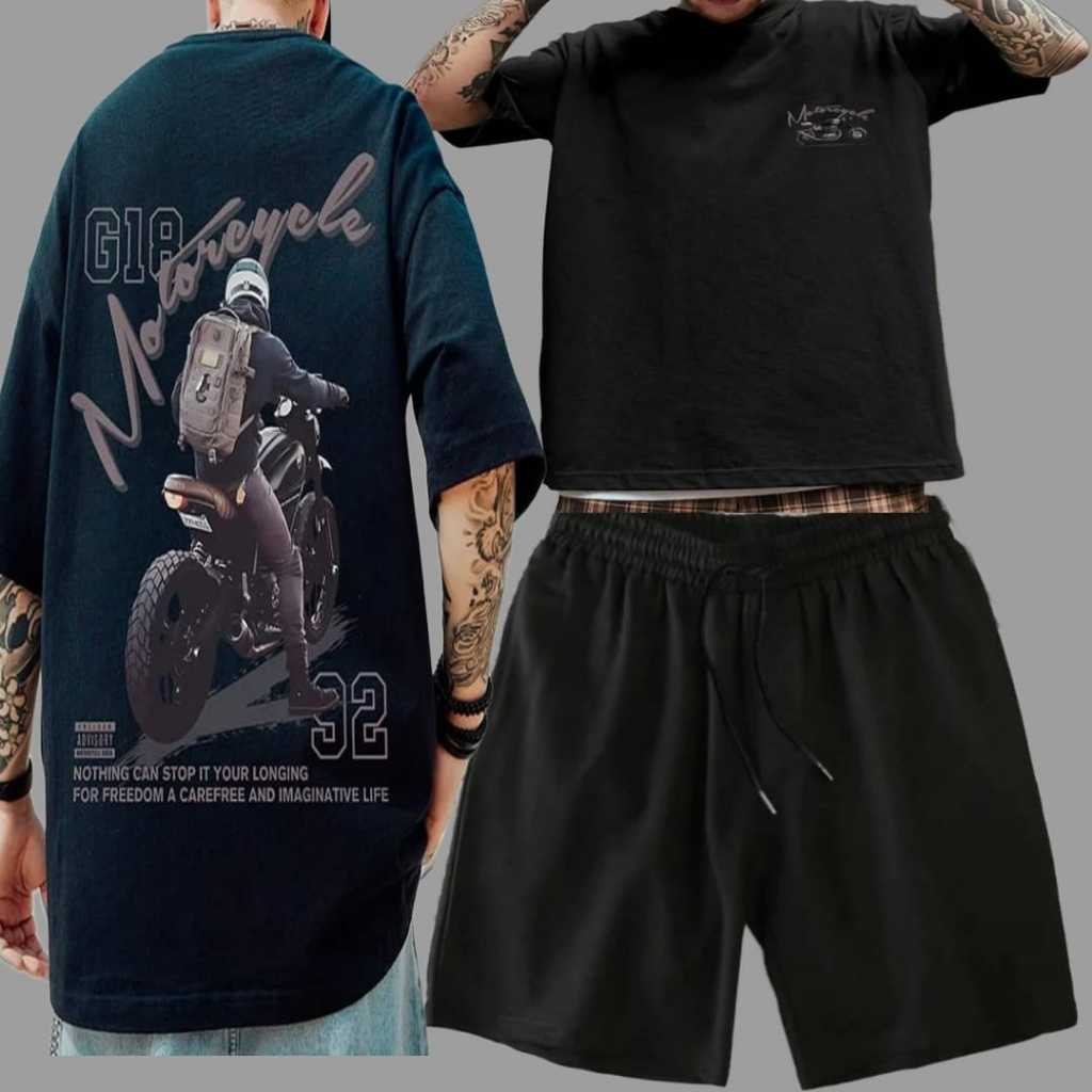 COD-SET MOTO -STELAN PENDEK SIZE ML,XL-SET PRIA MURAH -STELAN DISTRO TERBARU-PAKAIAN PRIA