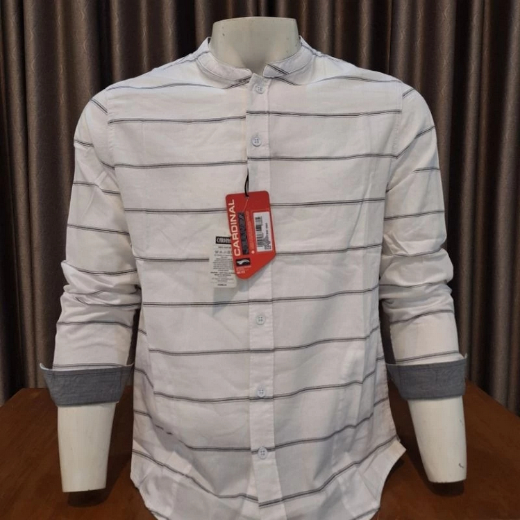 Cardinal C2720J08A Pakaian Muslim Pria Kemeja Koko Slimfit Kemko Jeans Lengan Panjang Putih