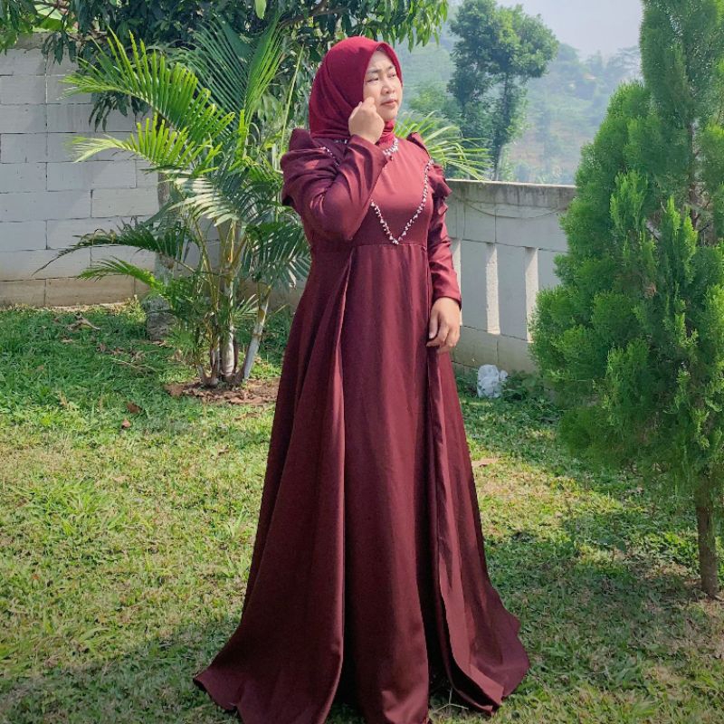 Shanum dress _ gaun bridesmaid - gaun brokat - gaun pesta mewah - gaun pesta muslimah