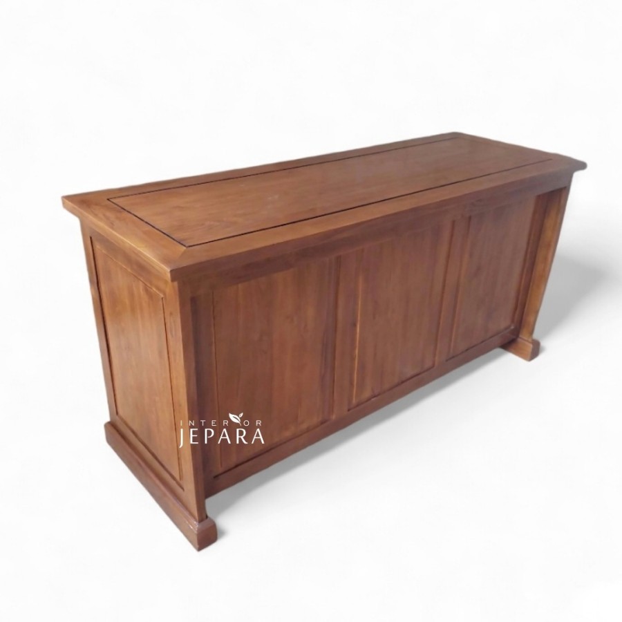 Meja Kerja - Meja Kantor Minimalis Bahan Kayu Jati