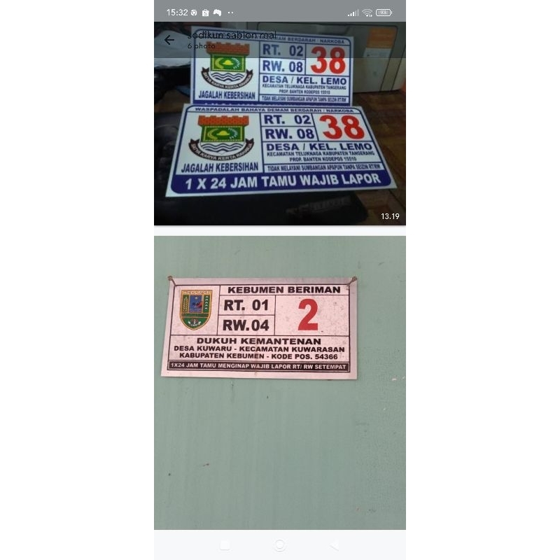 

Papan data, penunjuk ruangan, plat no rumah, bisa request