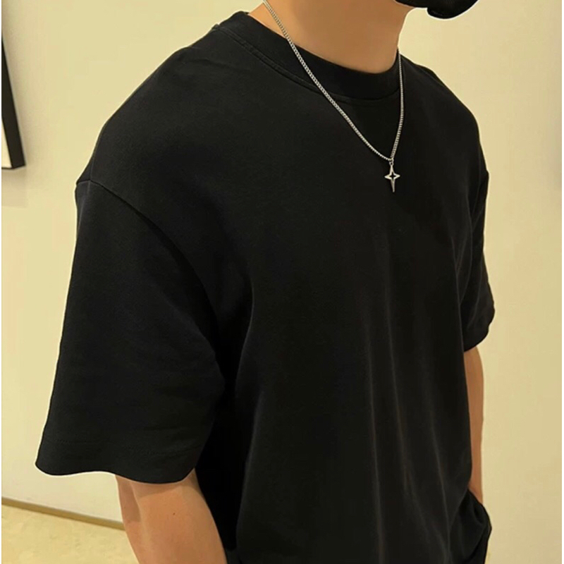 Kalung Pria Dan Wanita Titanium Liontin Bintang Silver Dan Gold