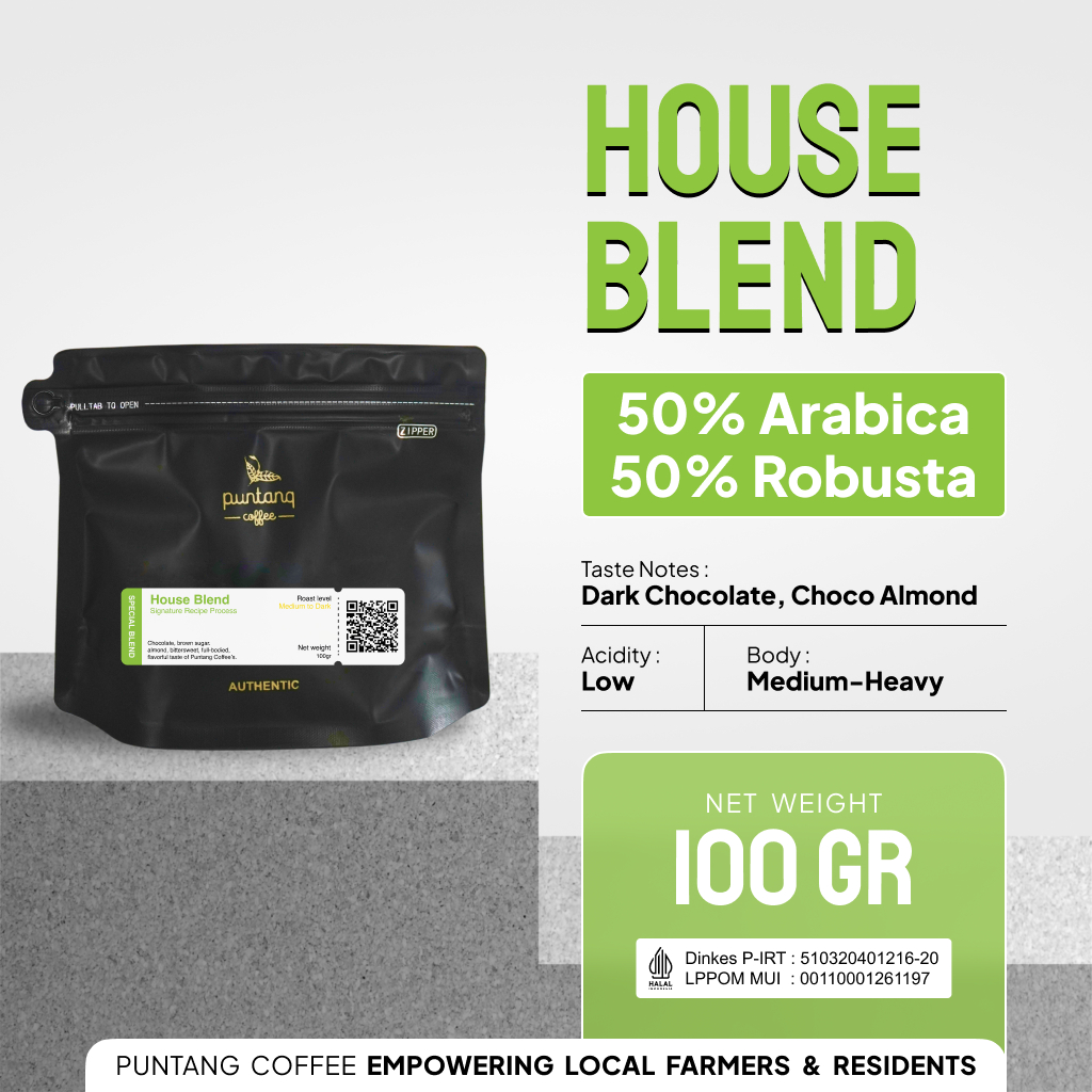 

Kopi blend arabika robusta jawa barat house blend puntang coffee 100g