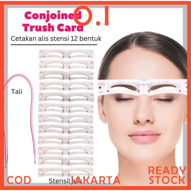 cetakan alis isi 12Pcs / Kartu Cetakan Alis Aneka Bentuk Untuk Makeup Wanita Cetakan Alis Tali Cetak