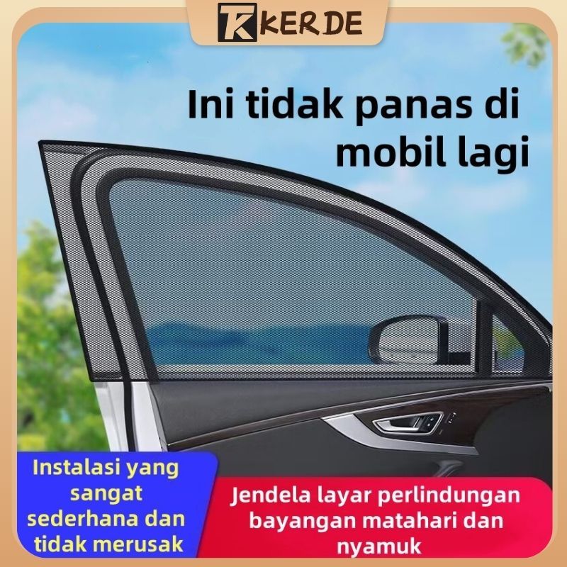 4pcs Universal Sarung Tirai Jendela Mobil Jendela Anti Nyamuk Tirai Matahari  Untuk Mobil Kecil, SUV