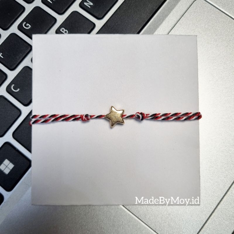 Gelang Tali Tridatu Bali Manik Bintang gold