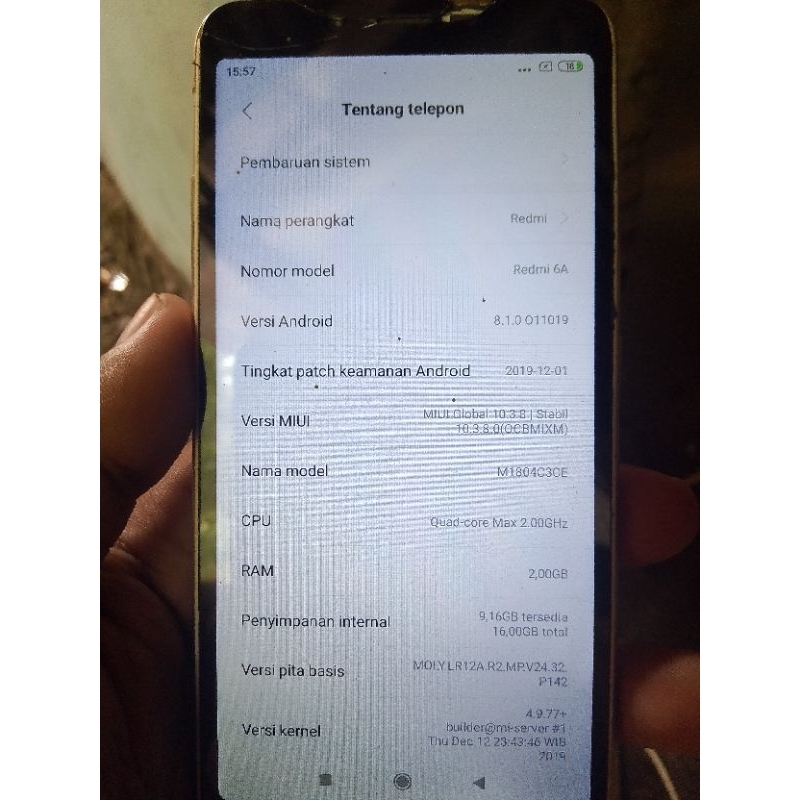 Hp redmi 6a seken normal siap pakai